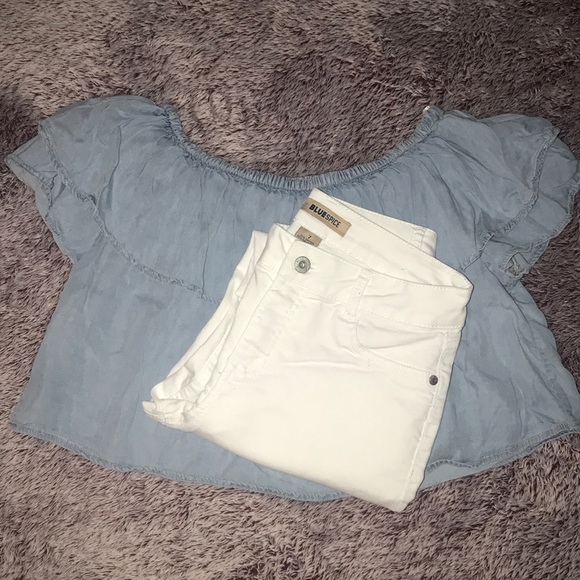 blue spice Denim - High waisted white jeans!